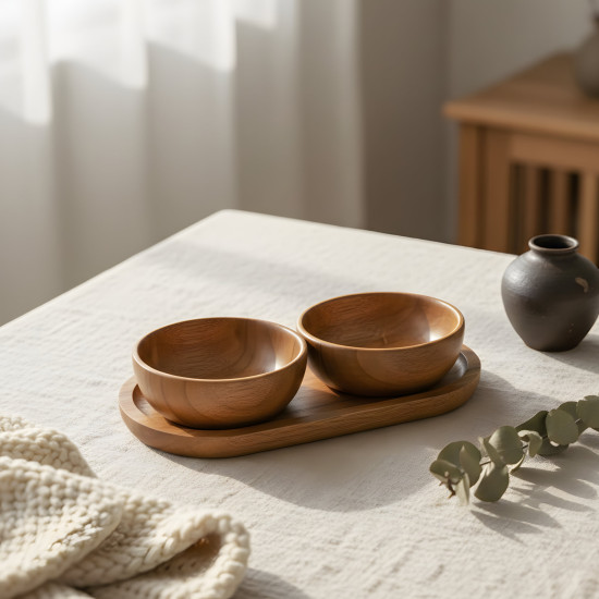 Wooden Bowl Set 2 Pieces